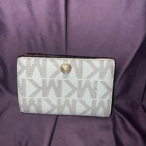 Michael Kors white and tan wallet